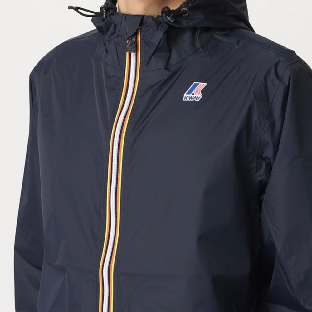K-Way Navy Full Zip Packable Rain Jacket